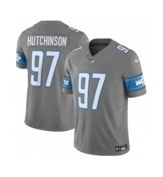 Men's Nike Detroit Lions #97 Aidan Hutchinson Grey 2023 F.U.S.E. Vapor Untouchable Limited Football Stitched Jersey