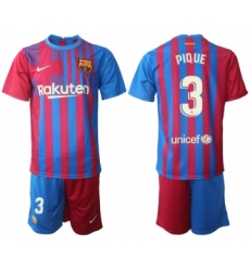 Men 2021-2022 Club Barcelona home red 3 Nike Soccer Jerseys