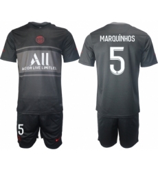 Men 2021-2022 Club Paris St German Second away black 5 Soccer Jersey
