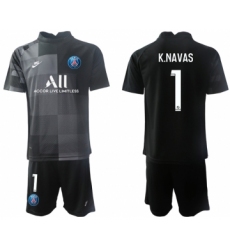 Men 2021-2022 Club Paris St German black goalkeeper 1 Soccer Jersey