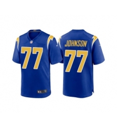 Men's Los Angeles Chargers #77 Zion Johnson Royal Limited Stitched Jersey