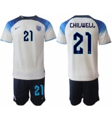 Men's England #21 Chilwell White Home Soccer Jersey Suit