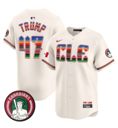 Men's Cleveland Guardians #47 Donald Trump Cream Mexico Vapor Premier Limited Stitched Baseball Jersey