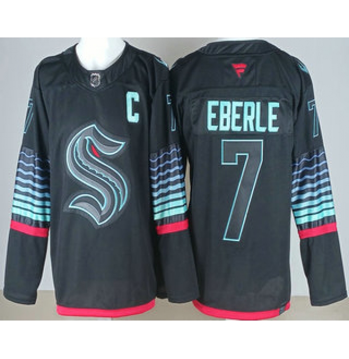 Men's Seattle Kraken #7 Jordan Eberle Black Alternate Authentic Jersey