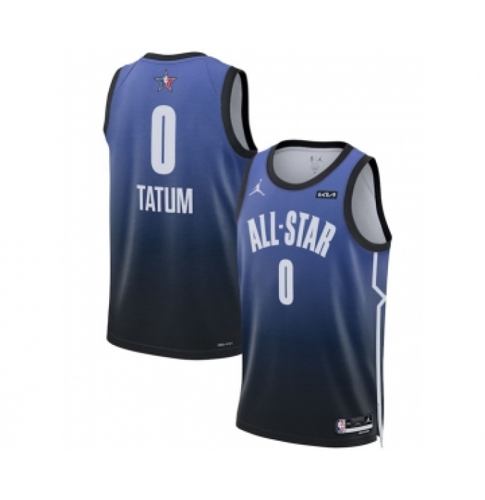 Men's 2023 All-Star #0 Jayson Tatum Blue Game Swingman Stitched Basketball Jersey