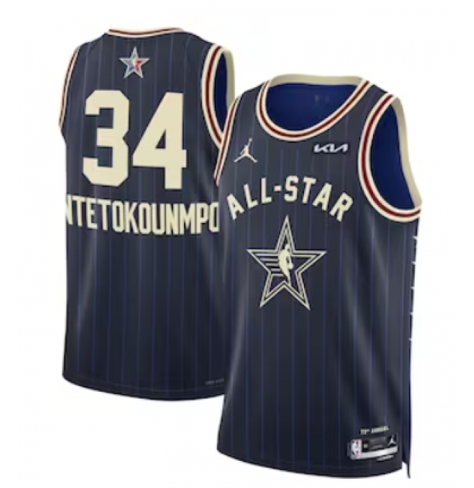Men's Unisex Giannis #34 Antetokounmpo Jordan Brand Navy 2024 NBA All-Star Game Swingman Jersey