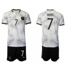 Men's Germany #7 Havertz White Home Soccer Jersey Suit