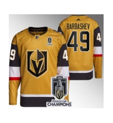 Men's Vegas Golden Knights #49 Ivan Barbashev Gold 2023 Stanley Cup Champions Stitched Jersey