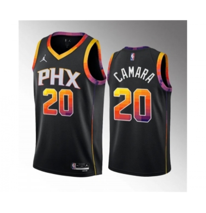 Men's Phoenix Suns #20 Toumani Camara Black 2023 Draft Statement Edition Stitched Basketball Jersey