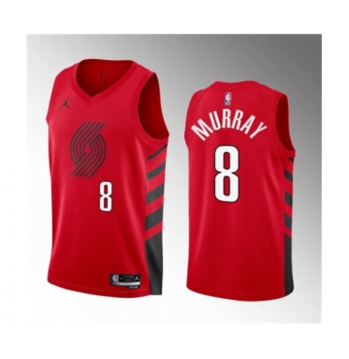 Men's Portland Trail Blazers #8 Kris Murray 2023 Draft Red Statement Edition Stitched Basketball Jersey