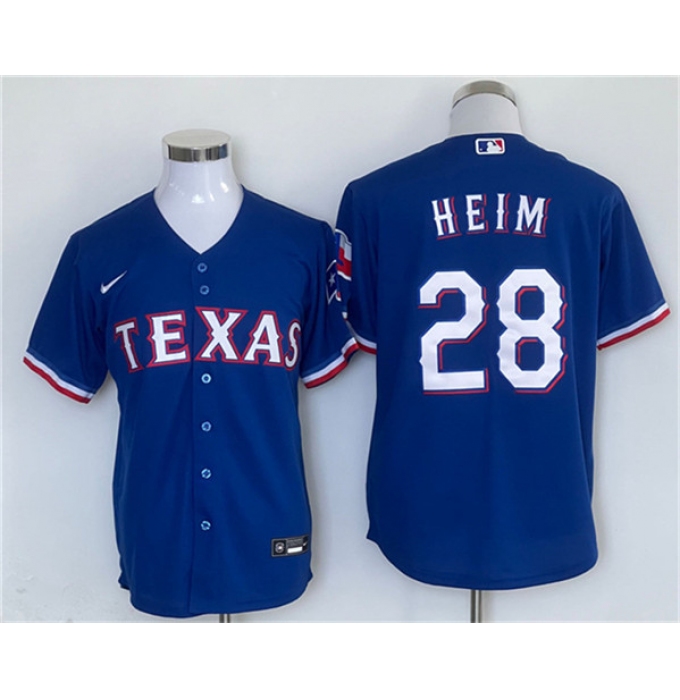 Men's Texas Rangers #28 Jonah Heim Royal Cool Base Stitched Jersey