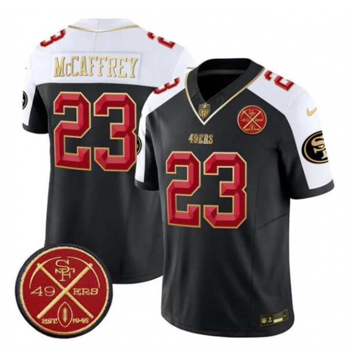 Men's San Francisco 49ers #23 Christian McCaffrey Black Alternate F.U.S.E. Est.1946 Vapor Limited Football Stitched Jersey