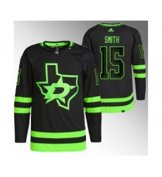 Men's Dallas Stars #15 Craig Smith Black Stitched Jersey