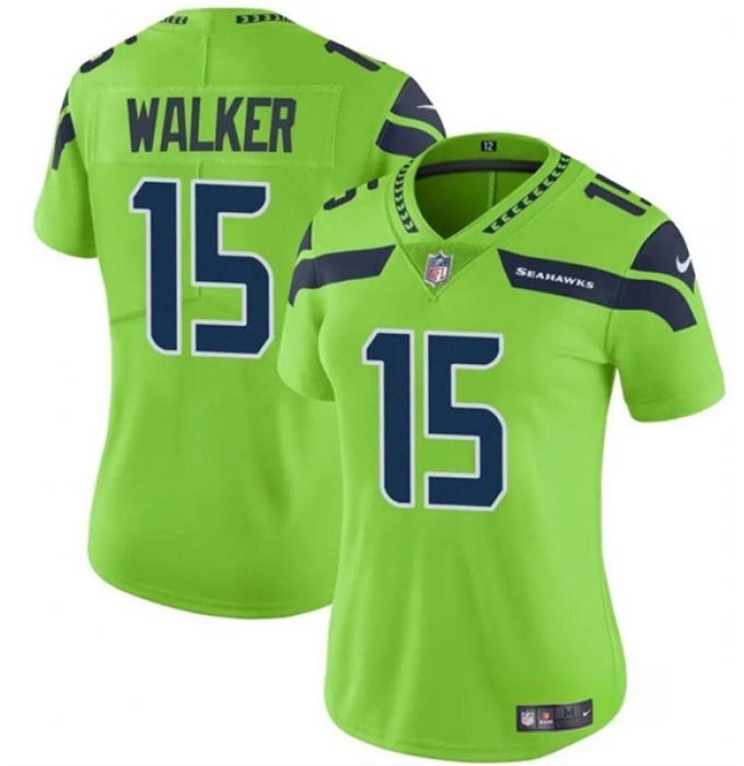 Women's Seattle Seahawks #15 P.J. Walker Green Vapor Limited Football Stitched Jersey