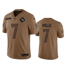 Men's Tennessee Titans #7 Malik Willis 2023 Brown Salute To Service Football Stitched Jersey