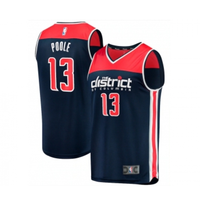 Men's Washington Wizards Navy #13 Jordan Poole Fast Break Statement Edition Stitched NBA Jersey