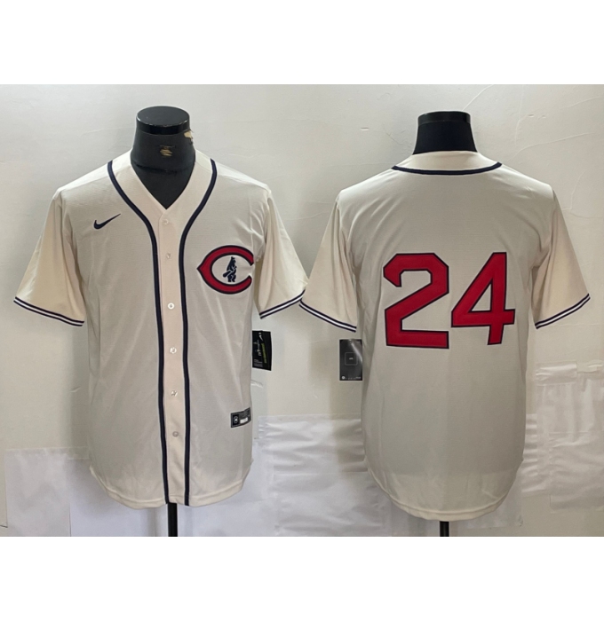Men's Chicago Cubs #24 Cody Bellinger 2022 Cream Field of Dreams Cool Base Stitched Baseball Jersey
