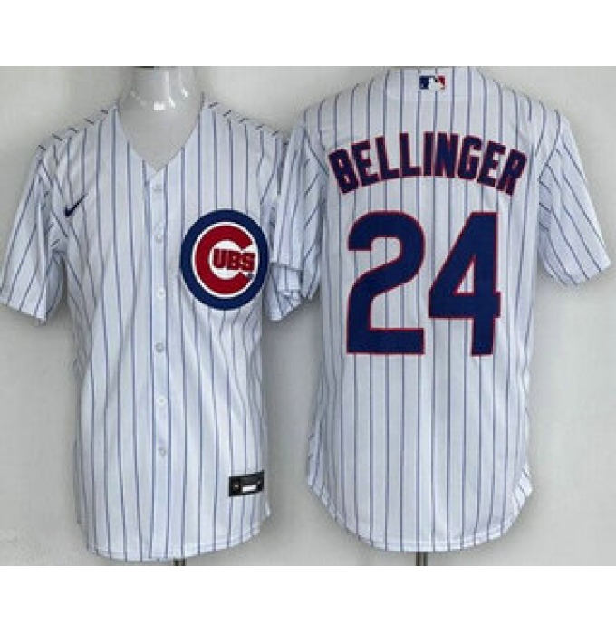 Men's Chicago Cubs #24 Cody Bellinger White Cool Base Jersey