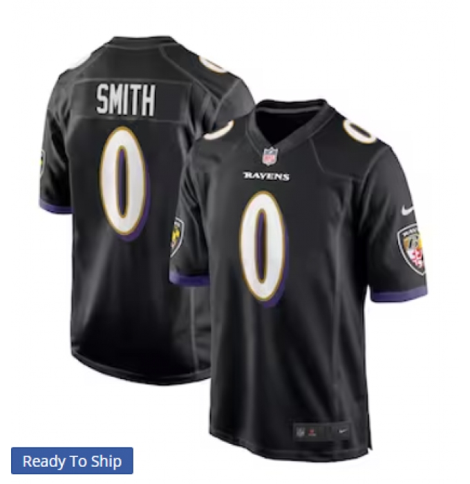 Men's Nike Baltimore Ravens #0 Roquan Smith Black Team Limited Jersey