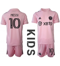 Youth Inter Miami CF #10 Lionel Messi Pink Home Soccer Jersey