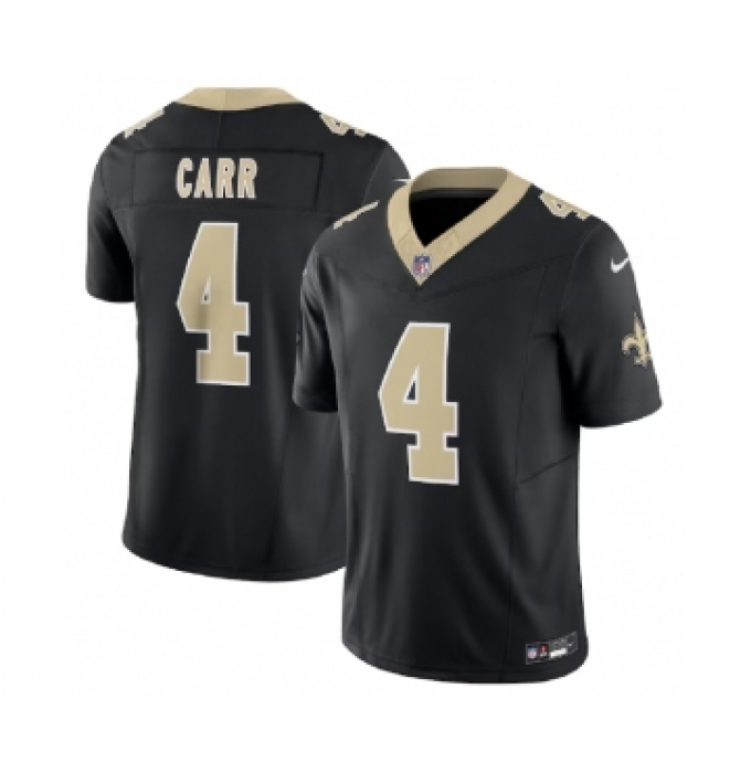 Men's Nike New Orleans Saints #4 Derek Carr Black 2023 F.U.S.E. Vapor Untouchable Limited Football Stitched Jersey