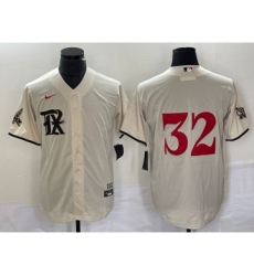Men's Texas Rangers #32 Evan Carter Cream 2023 City Connect Stitched Baseball Jersey