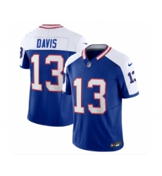 Men's Nike Buffalo Bills #13 Gabe Davis Blue White 2023 F.U.S.E. Throwback Vapor Untouchable Limited Football Stitched Jersey