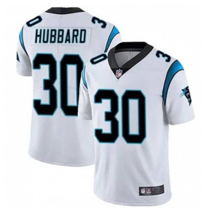 Men's Carolina Panthers #30 Chuba Hubbard White F U S E Stitched NFL Jersey