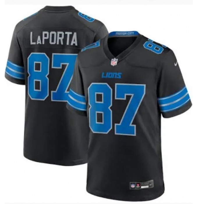 Men's Detroit Lions #87 Sam Laporta Limited Black 2024 Vapor Stitched Jersey