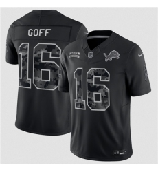 Men's Detroit Lions #16 Jared Goff Black F.U.S.E. 2026 Salute to Service Limited Football Stitched Jersey
