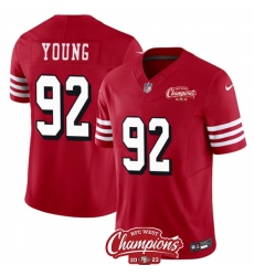 Men's San Francisco 49ers #92 Chase Young Red 2023 F.U.S.E. NFC West Champions Alternate Football Stitched Jersey