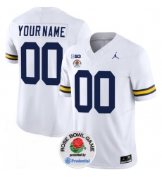 Men's Michigan Wolverines ACTIVE PLAYER Custom 2023 F.U.S.E. White Rose Bowl Stitched Jersey