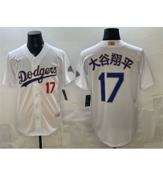 Men's Los Angeles Dodgers #17 大谷翔平 White 2026 Gold Collection Stadium Stitched Baseball Jersey
