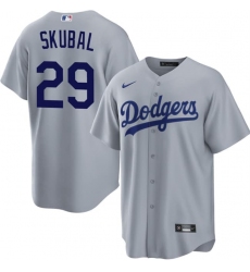 Men's Los Angeles Dodgers #29 Tarik Skubal Gray Cool Base Stitched Baseball Jersey