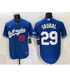 Mens Los Angeles Dodgers #29 Tarik Skubal Royal Alternate Stadium Stitched Baseball Jersey