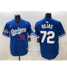 Men's Los Angeles Dodgers #72 Miguel Rojas Royal 2025 World Series Champions Limited Stitched Baseball Jersey