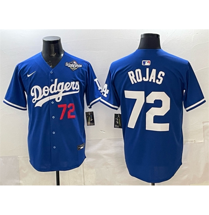 Men's Los Angeles Dodgers #72 Miguel Rojas Royal 2025 World Series Limited Stitched Baseball Jersey