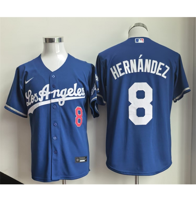 Men's Los Angeles Dodgers #8 Enrique Hernández Royal 2026 Gold Collection Stitched Baseball Jersey