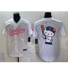 Men's Los Angeles Dodgers Hello Kitty White Pink Vapor Limited Stitched Baseball Jersey