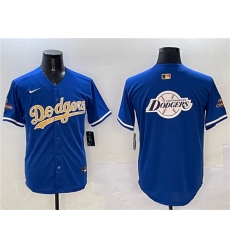 Men's Los Angeles Dodgers Team Big Logo Royal 2025 Gold Collection Limited Stitched Baseball Jersey