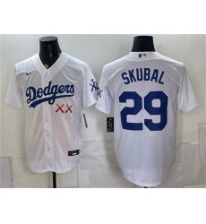 Men's Los Angeles Dodgers x KAWS #29 Tarik Skubal White Vapor Premier Limited Stitched Baseball Jersey