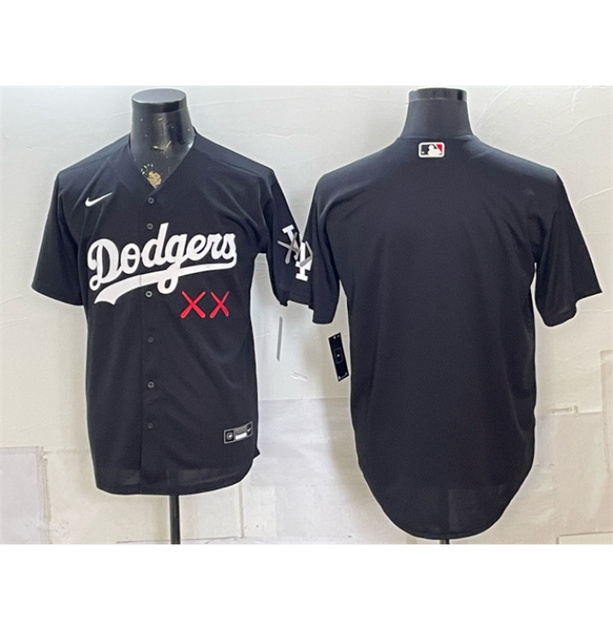 Men's Los Angeles Dodgers x KAWS Black Vapor Premier Limited Stitched Baseball Jersey