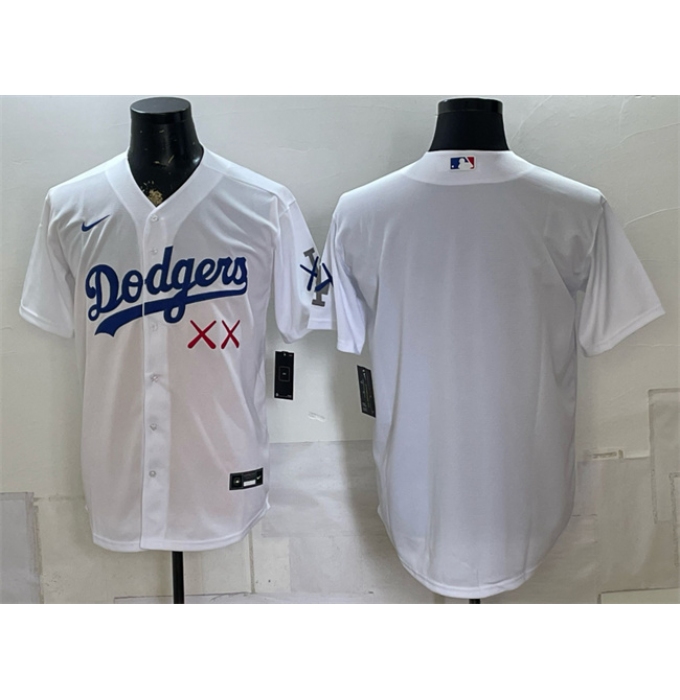 Men's Los Angeles Dodgers x KAWS White Vapor Premier Limited Stitched Baseball Jersey