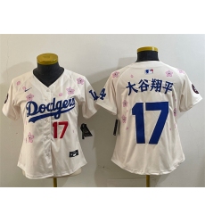 Women's Los Angeles Dodgers #17 大谷翔平 Cream 2025 Tokyo Series Limited Stitched Baseball Jersey(Run Small)