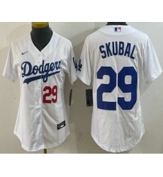 Youth Los Angeles Dodgers #29 Tarik Skubal White Cool Base Stitched Jersey