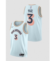 Men's San Antonio Spurs #3 Chris Paul Light Blue 2024-25 City Edition Stitched Basketball Jersey