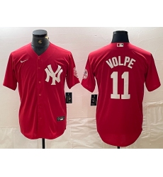 Men's New York Yankees #11 Anthony Volpe Red Fashion Cool Base Jersey