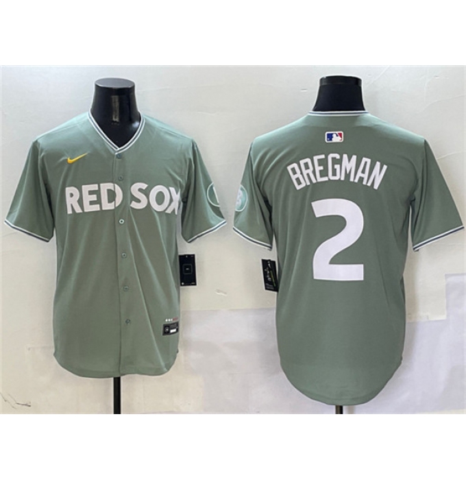 Men's Boston Red Sox #2 Alex Bregman Green 2025 City Connect Limited Stitched Baseball Jersey