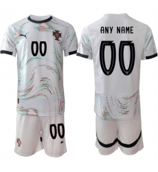 Men's Portugal Team Custom 2025 White Away Soccer Jersey Suit