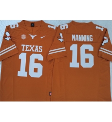 Men's Texas Longhorns #16 Peyton Manning Orange F.U.S.E Stitched Jersey